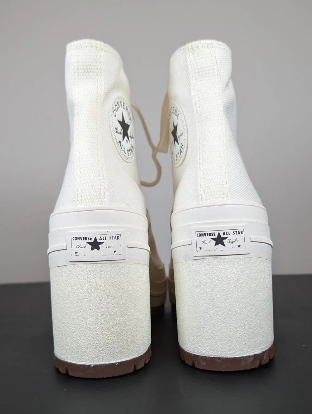 Converse Chuck 70 De Luxe Heel High Top Platform Sneakers Egret White Womens 7.5